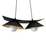 MILLER PENDANT LIGHT X2 LEAF BLACK